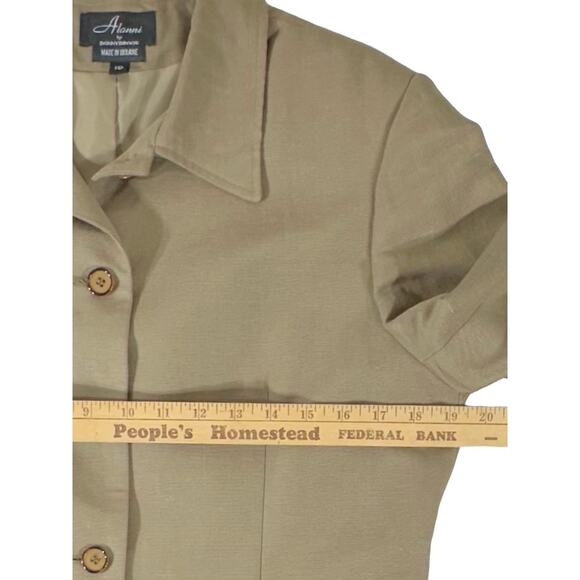 Alanni by Donnybrook Womens Blazer Size 10 Tan Linen Blend Vintage - Picture 9 of 10